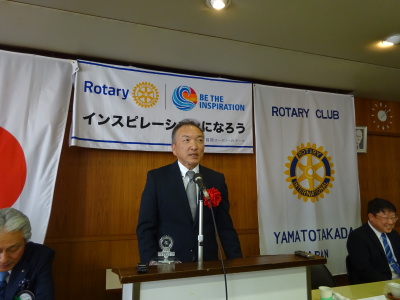 卓話 高田警察署長 上土居能一氏